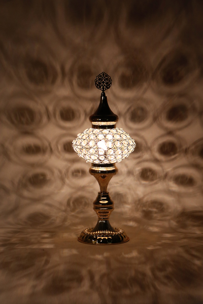 No.3 Size Crystal Stony Gold Design Table Lamp